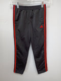 Adidas Boys' Black Track Pants with Red Stripes Size 7