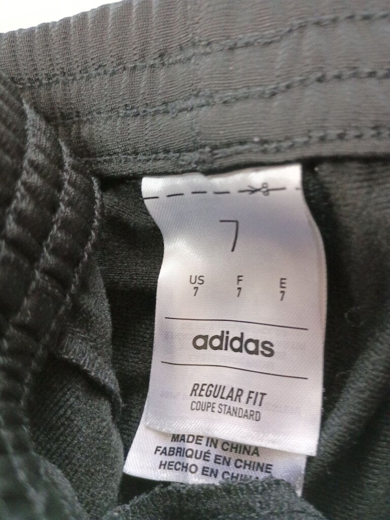 Adidas Boys' Black Track Pants with Red Stripes Size 7
