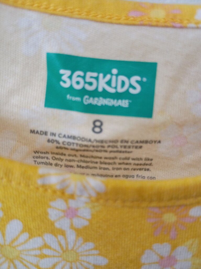 365Kids Floral Print Yellow T-Shirt