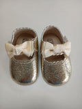 Gold Baby Shoes with Bow