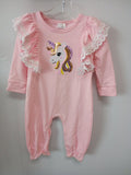 Girls Unicorn Ruffled Romper