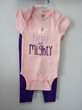 Pink Elephant Baby Onesie and Leggings Set