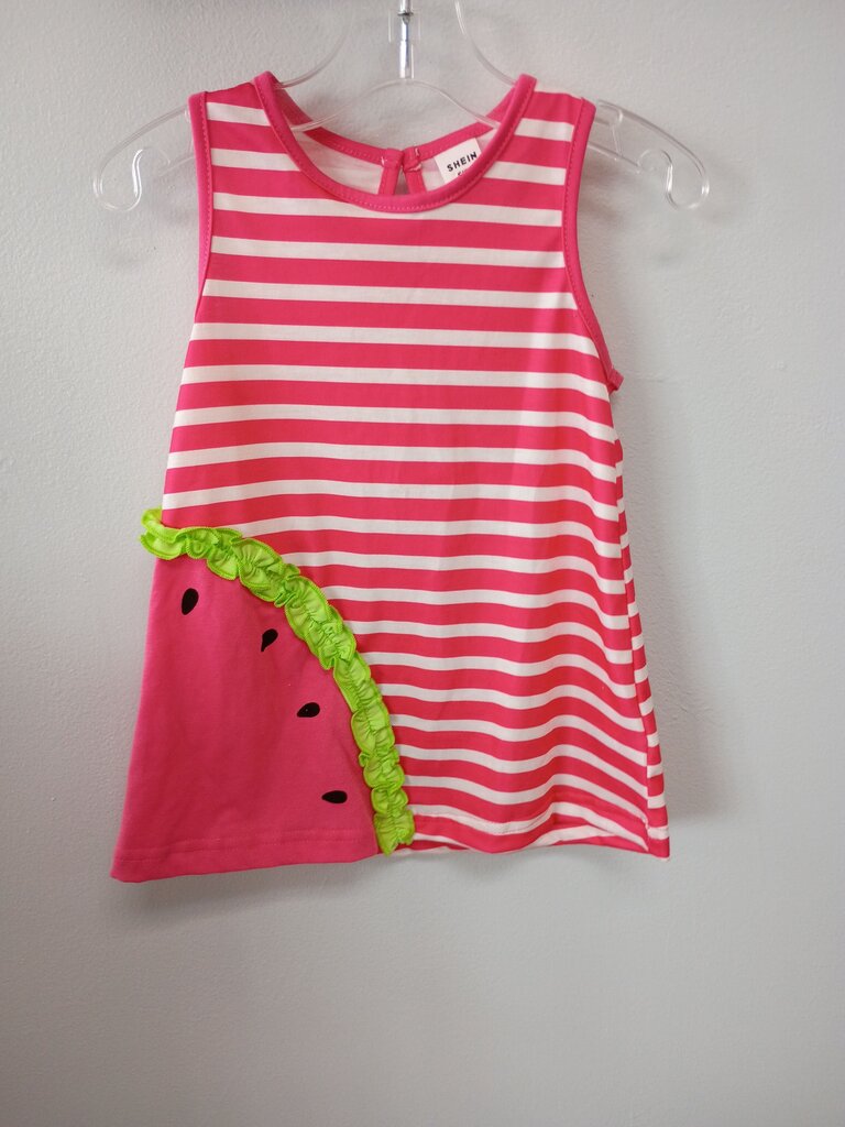 SHEIN Watermelon Print Striped Tank Dress