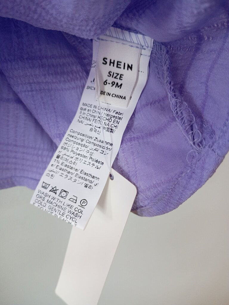 SHEIN Purple Smocked Baby Dress