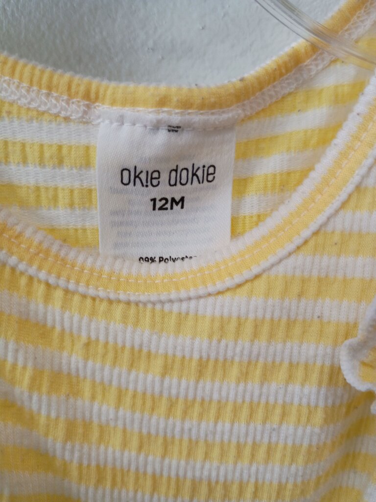Okie Dokie Yellow Striped Romper