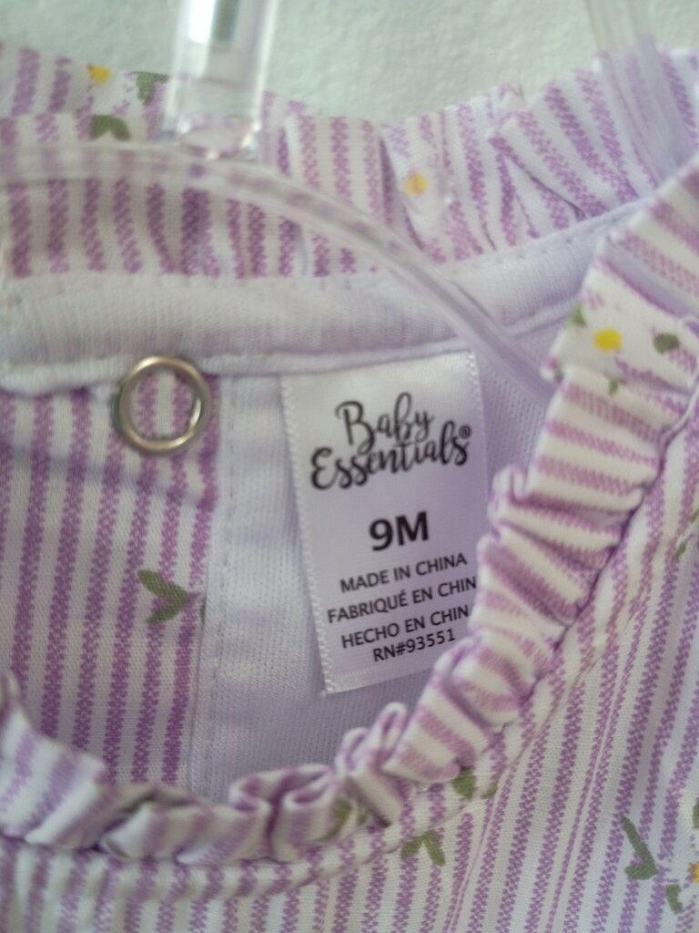 Baby Essentials Purple Striped Romper