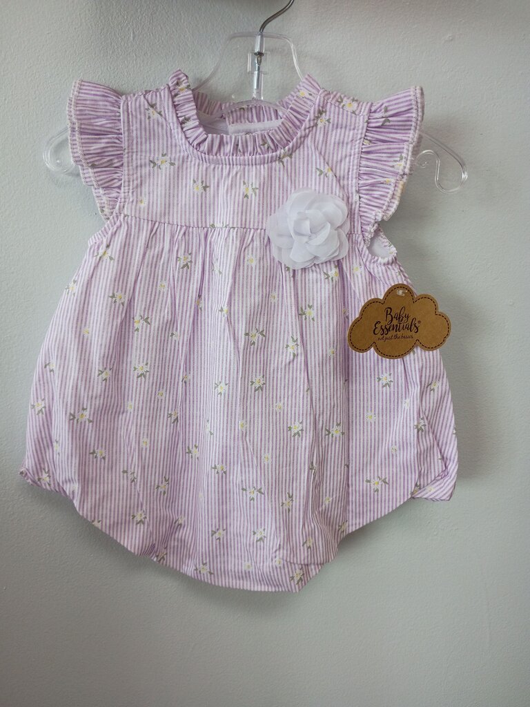 Baby Essentials Purple Striped Romper