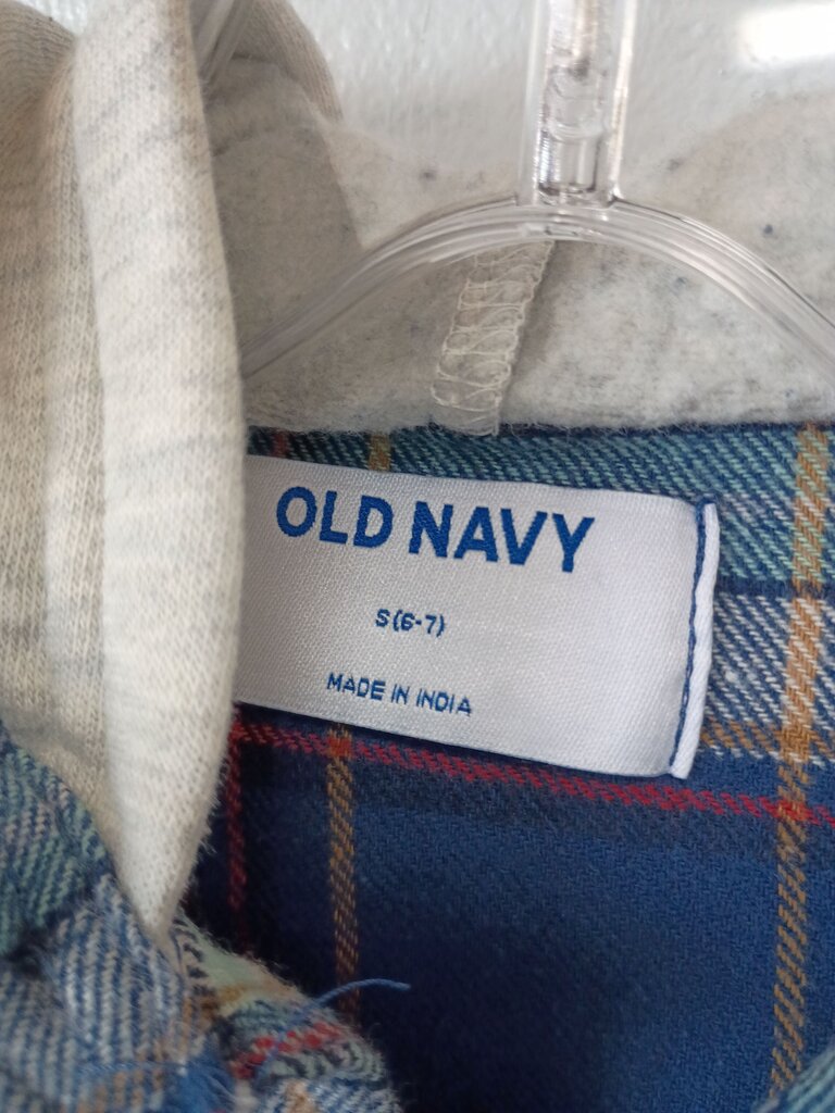 Old Navy Plaid Flannel Shirt with Hoodie