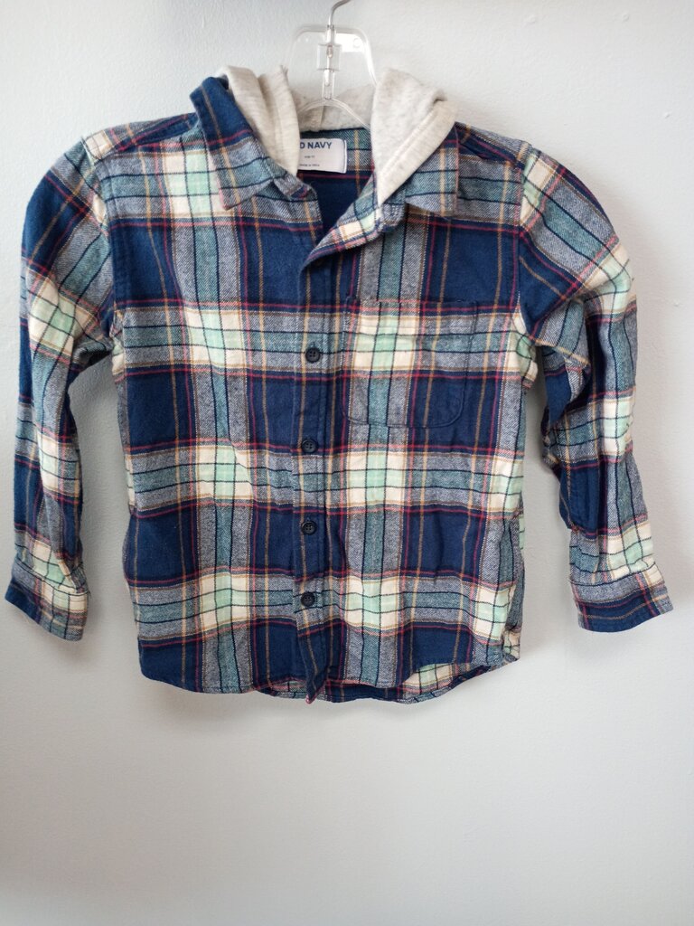 Old Navy Plaid Flannel Shirt with Hoodie