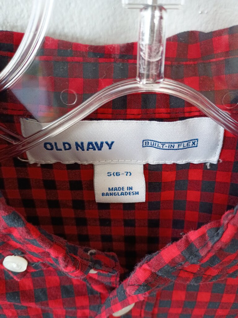 Old Navy Red and Black Checkered Shirt