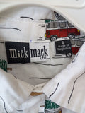 Mick Mack Long Sleeve Button-Up Shirt with Vintage Cars