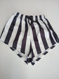 Black and White Striped Shorts