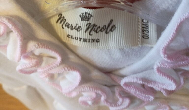 Marie Nicole Baby Romper with Ruffle Details