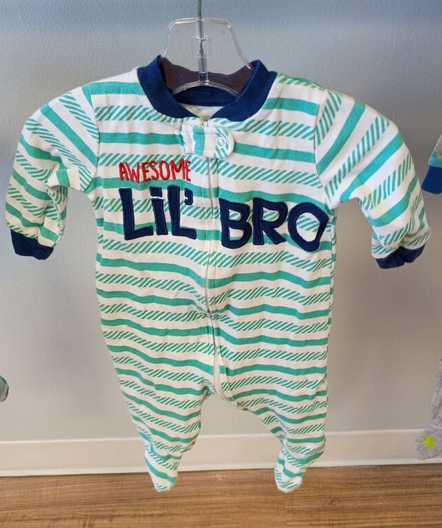 Awesome Lil' Bro Striped Baby Sleeper