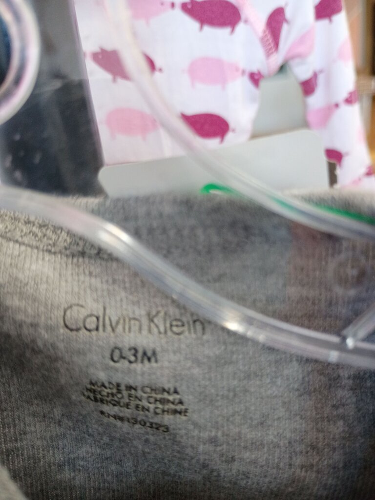 Calvin Klein Gray Baby Onesie