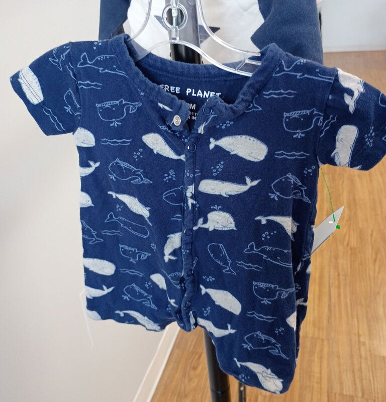 Free Planet Baby Whale Print Romper