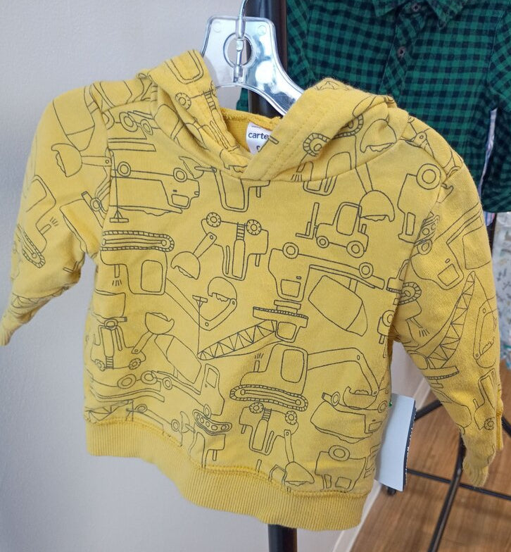 Carter's Yellow Construction Themed Hoodie
