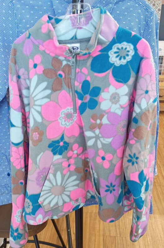 Athletic Works Girls' Floral Fleece Jacket