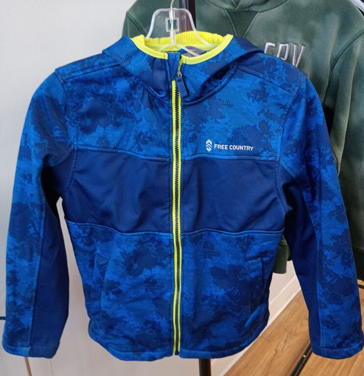 Free Country Boys' Blue Camouflage Zip-Up Jacket
