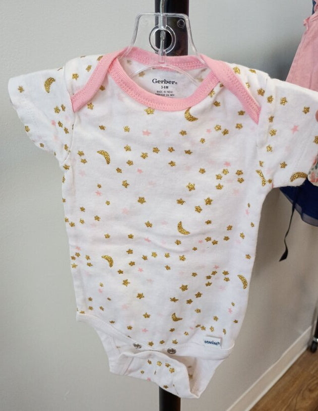 Gerber Baby Onesie with Gold Stars and Moons