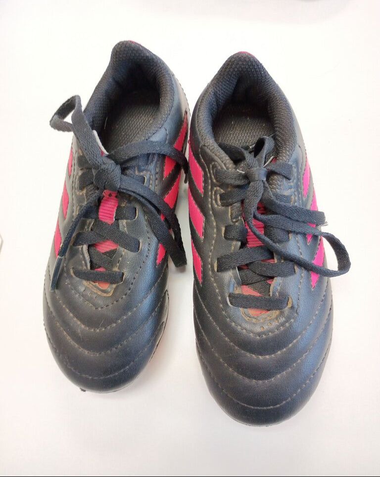 Adidas Kids' Black and Pink Soccer Shoes