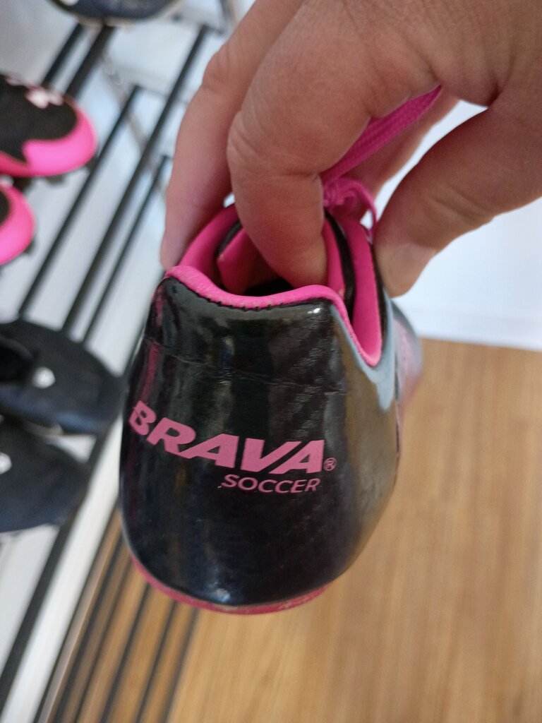 Brava Soccer Cleats Black and Pink