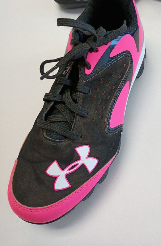 Under Armour Youth Cleats Pink and Black