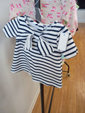 Max Studio Baby Navy and White Striped Dress