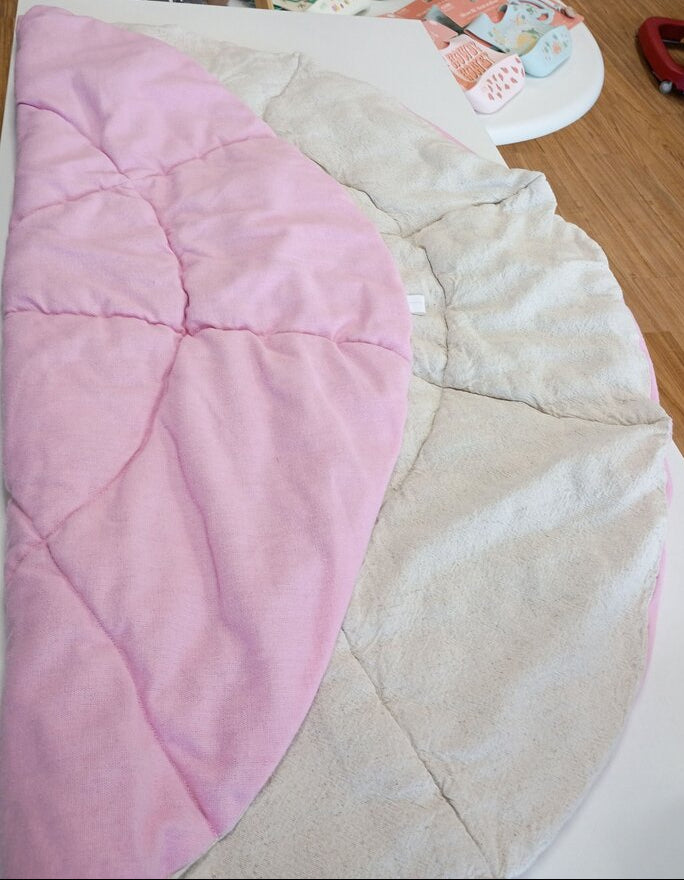 Pink and Beige Plush Floor-time Blanket