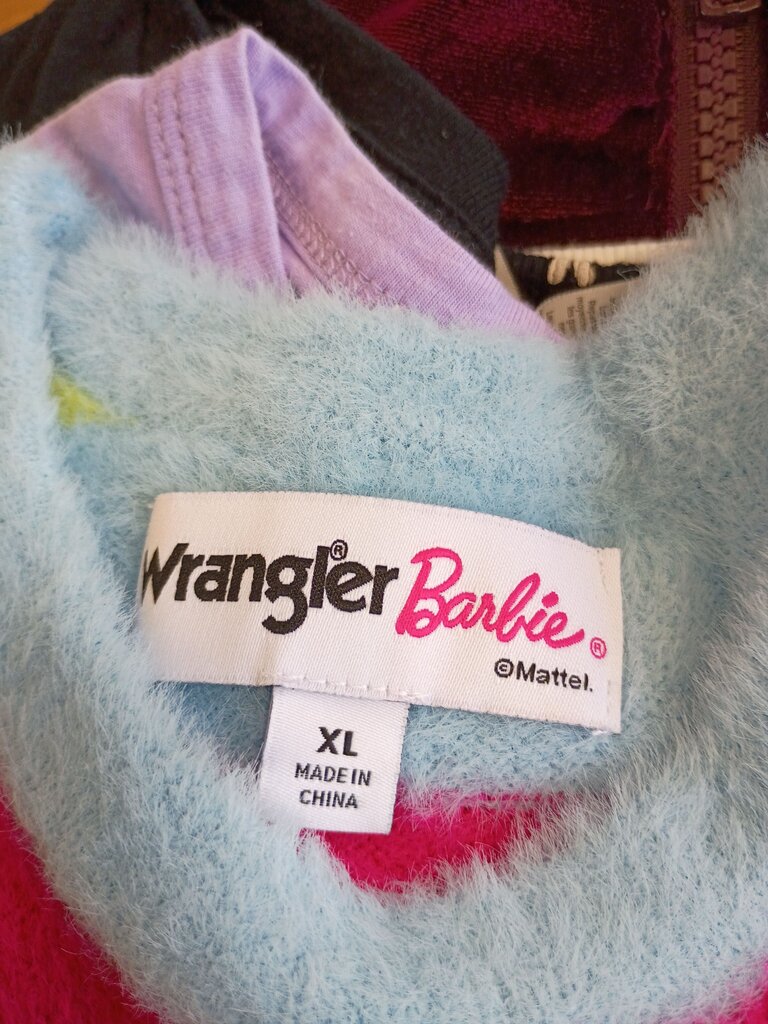 Wrangler Barbie Striped Fuzzy Sweater