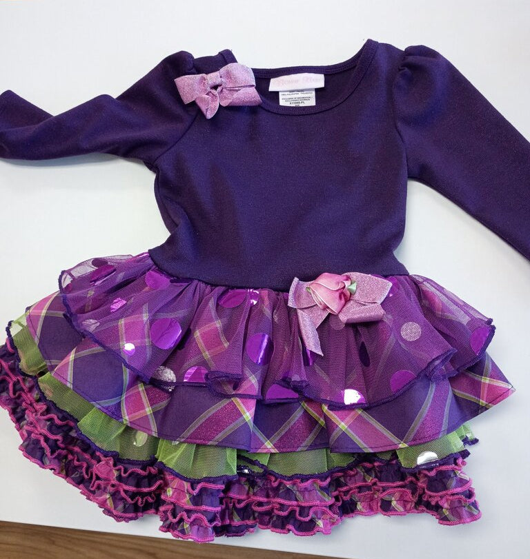Bonnie Baby Purple Dress with Ruffles and Bows