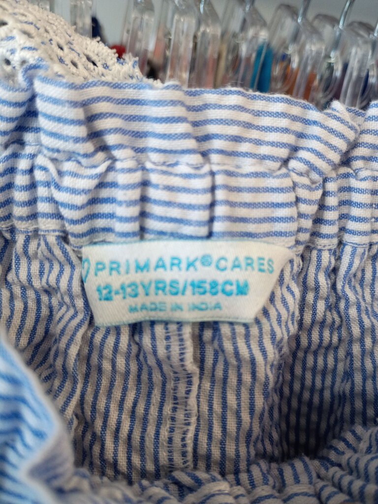 Blue Striped Ruffled Jumpsuit