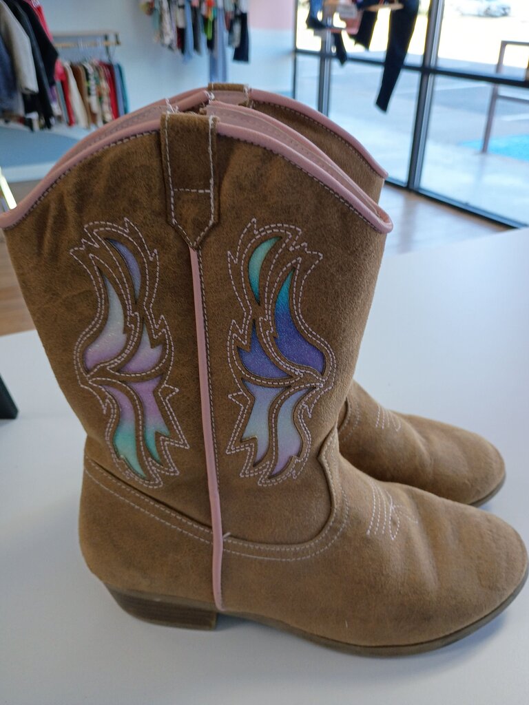 Youth Cowboy Boots with Colorful Design