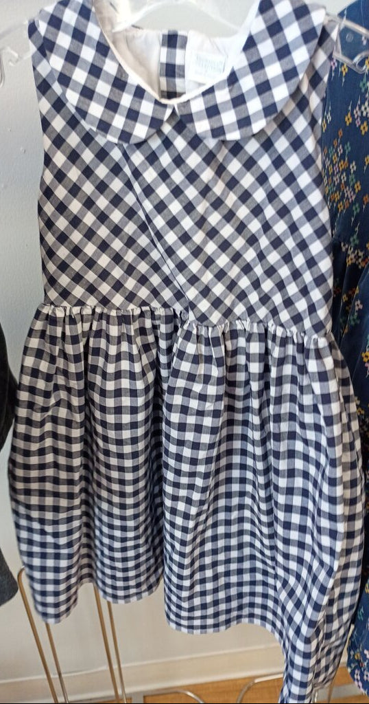 Navy and White Gingham Dress