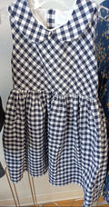 Navy and White Gingham Dress
