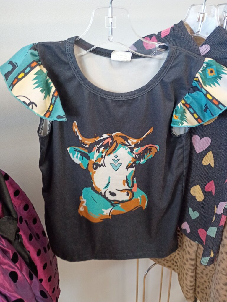 Kids Black Cow Graphic Tee