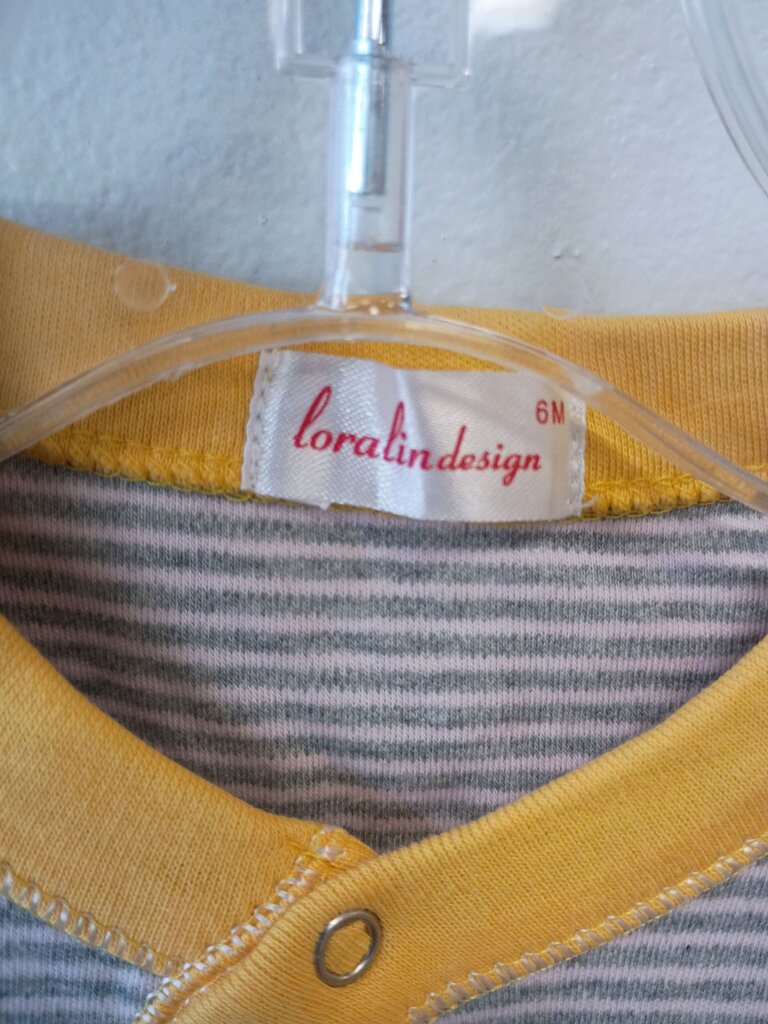 Loralin Design 6M Striped Baby Onesie