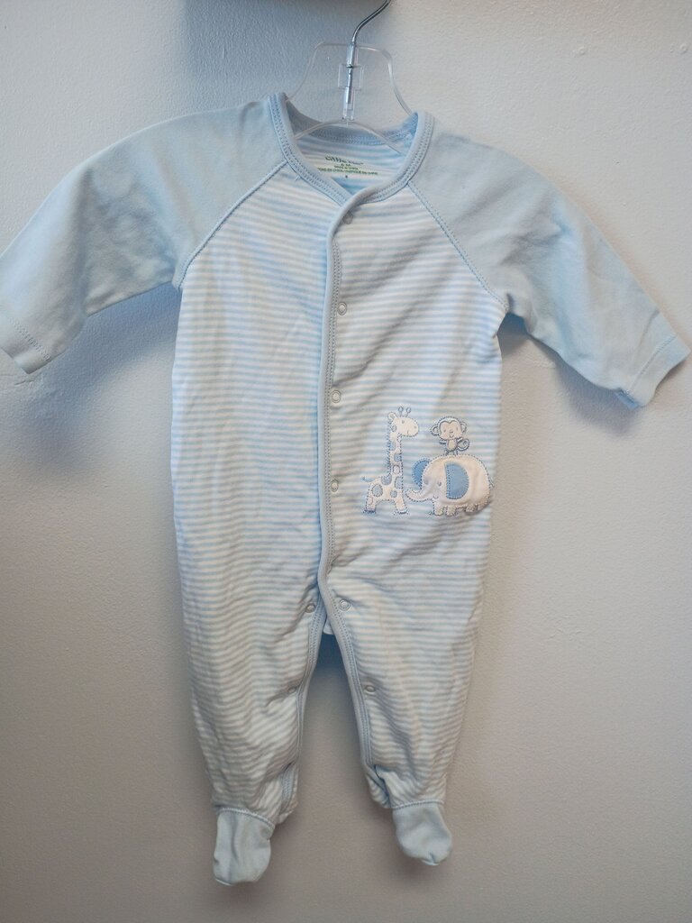 Little Me Blue Striped Baby Romper