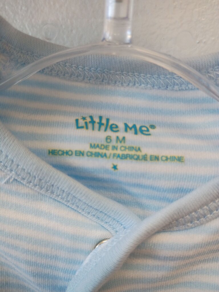 Little Me Blue Striped Baby Romper