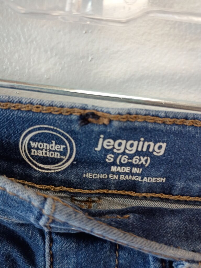 Wonder Nation Girls' Jegging with Lace Detail