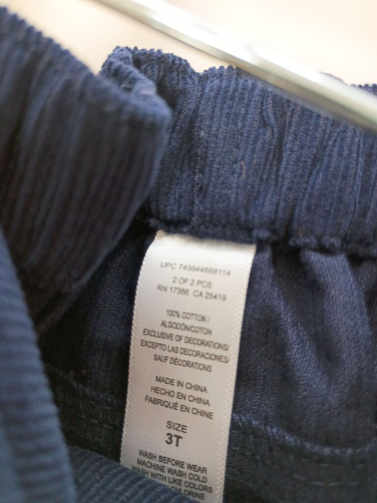 Navy Corduroy Pants for Toddler Boys Size 3T