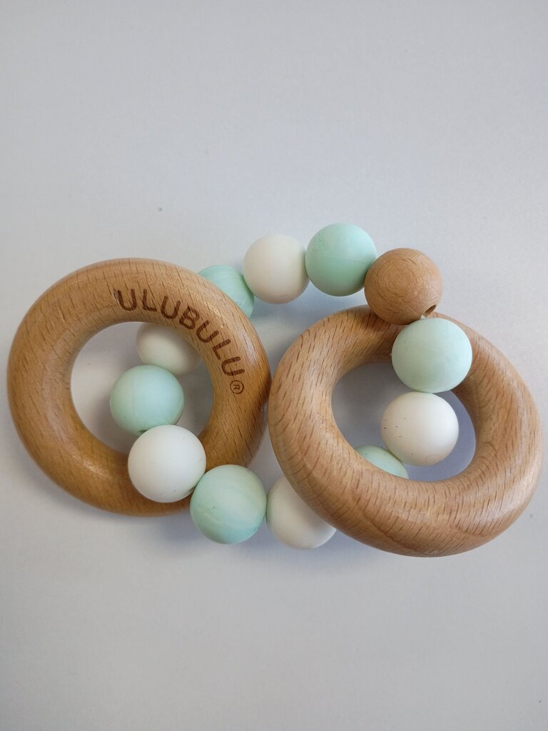 Wooden Teething Ring with Silicone Beads