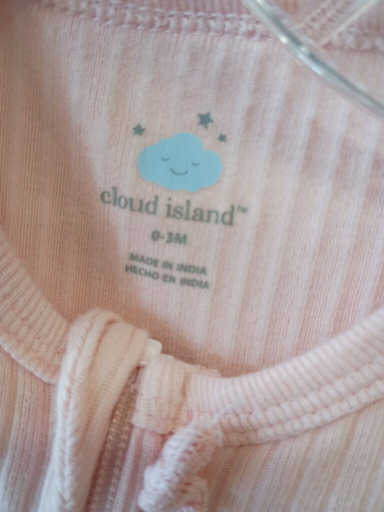 * Cloud Island Soft Pink Ruffled Baby Sleeper, size 0-3mos.