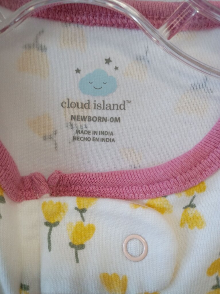 * Cloud Island White with Yellow Flowers Zipper Sleeper, size Newborn