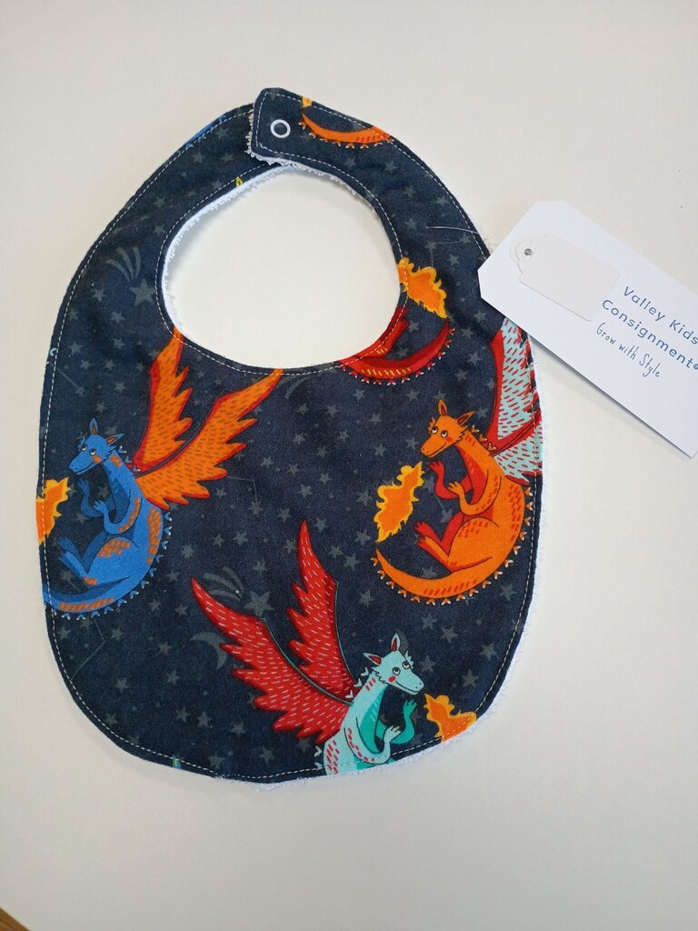 Colorful Dragon Print Baby Bib