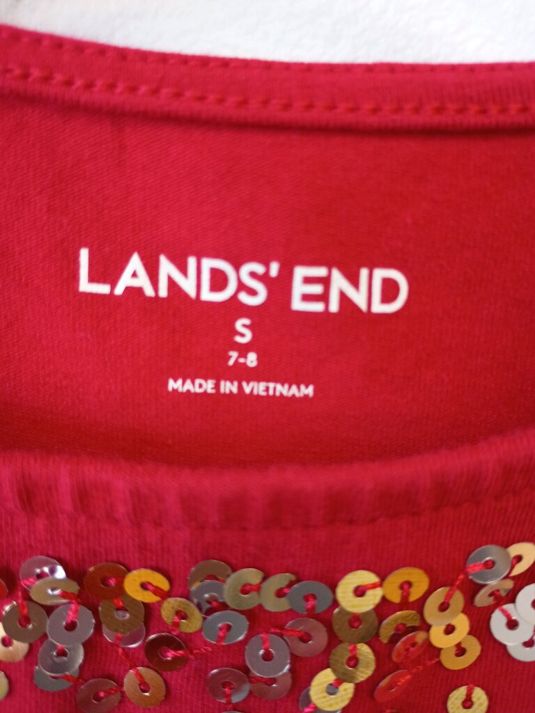 Lands' End Red Sequin Dress