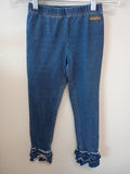 Matilda Jane Girls Blue Denim Leggings with Ruffled Hem
