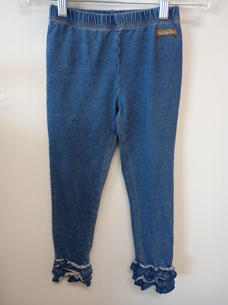 Matilda Jane Girls Blue Denim Leggings with Ruffled Hem