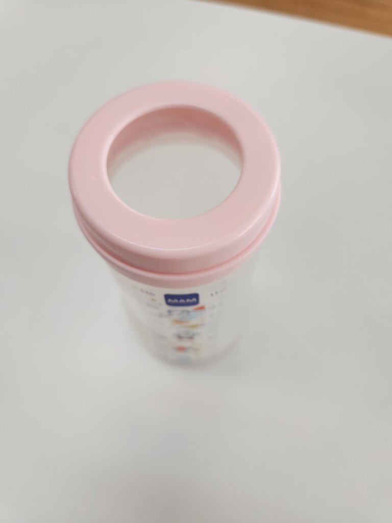 MAM Baby Bottle with Pink Cap