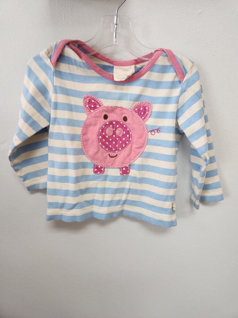 Frugi Baby Long Sleeve Pig Applique Top